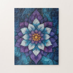 Whimsical Blue en Paarse Mandala Doodle Legpuzzel