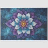 Whimsical Blue en Paarse Mandala Doodle Tissuepapier (Voorkant)