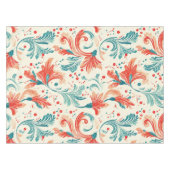 Whimsical Blue en Red Paisley Leaf Pattern Tafelkleed (Voorkant (Horizontaal))