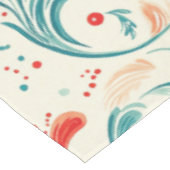 Whimsical Blue en Red Paisley Leaf Pattern Tafelkleed (Gekanteld)