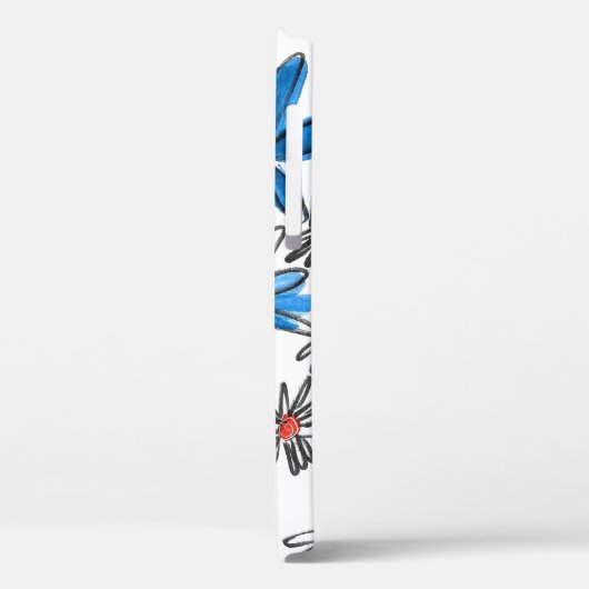 Whimsical Blue en White Flowers Case-Mate iPhone Case (Achterkant / Links)