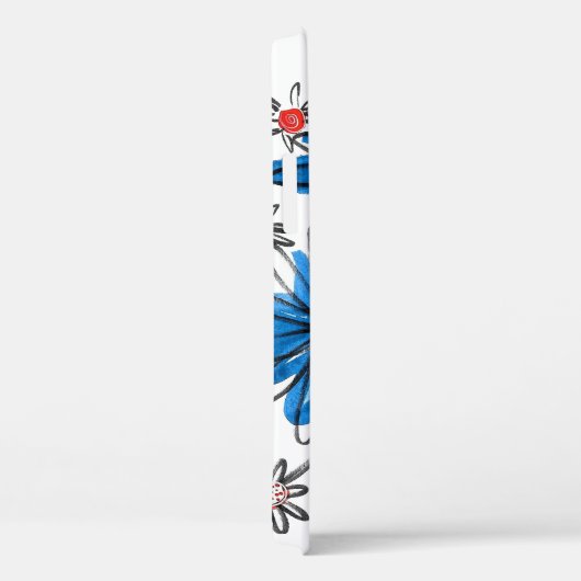 Whimsical Blue en White Flowers Case-Mate iPhone Case (Achterkant / Rechts)