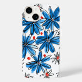 Whimsical Blue en White Flowers Case-Mate iPhone Case (Achterkant)