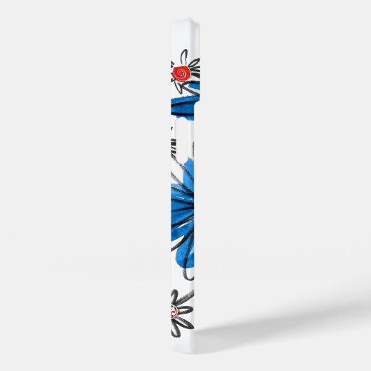 Whimsical Blue en White Flowers Case-Mate iPhone Case (Achterkant / Rechts)