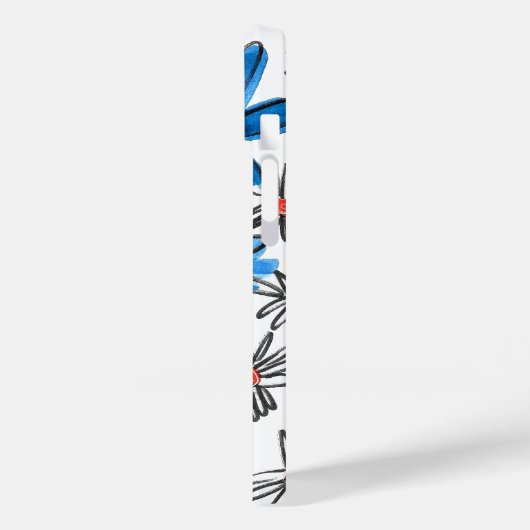 Whimsical Blue en White Flowers Case-Mate iPhone Case (Achterkant / Links)