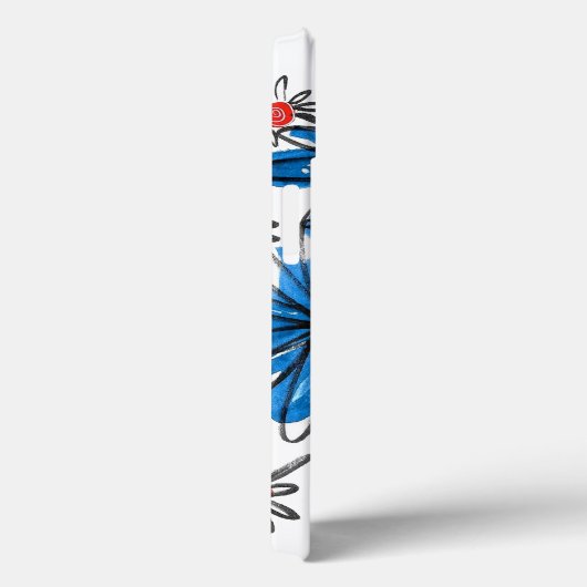 Whimsical Blue en White Flowers Case-Mate iPhone Case (Achterkant / Rechts)