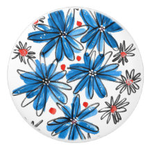 Whimsical Blue en White Flowers