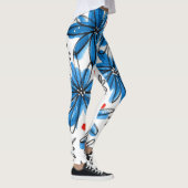 Whimsical Blue en White Flowers Leggings (Rechts)