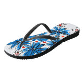 Whimsical Blue en White Flowers Teenslippers (Schuin)