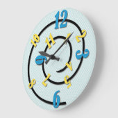 Whimsical Blue en Yellow Spiral Grote Klok (Hoek)