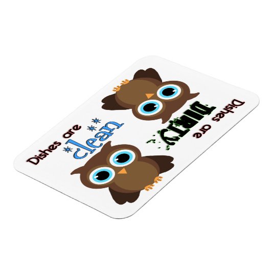 Whimsical Blue Eyed Bruine Uil Vaatwasser Magneet (Linkerzijde)