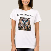 Whimsical Blue Eyed Owl T-shirt (Voorkant)