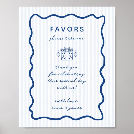 Whimsical Blue Favors Poster (Voorkant)