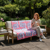 Whimsical Blue Fish Sardine Print Fleece Deken