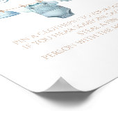 Whimsical Blue Floral Baby Boy Dont Say Baby Game Poster (Hoek)