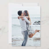 Whimsical Blue Floral krans Save the Date Foto Kaart (Achterkant)