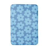 Whimsical Blue Floral Retro, vrolijk, Preppy Badmat (Voorkant Verticaal)