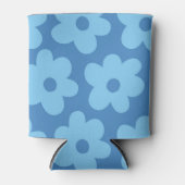 Whimsical Blue Floral Retro, vrolijk, Preppy Blikjeskoeler (Voorkant)