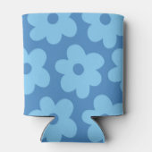 Whimsical Blue Floral Retro, vrolijk, Preppy Blikjeskoeler (Achterkant)