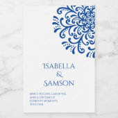 Whimsical Blue Flourish Candle Label Voedselcontainer Etiket (Enkel label)