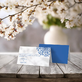 Whimsical Blue Flourish Place Card Plaatskaartje