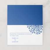 Whimsical Blue Flourish Place Card Plaatskaartje (Buitenkant ongevouwen)