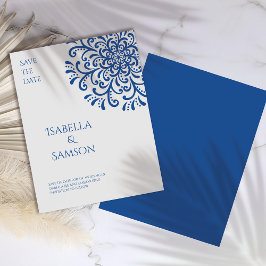 Whimsical Blue Flourish Save the Date