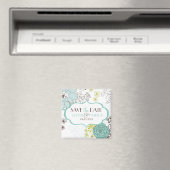 Whimsical Blue Flowers Save the Date Magnet (Insitu (Vaatwasser))