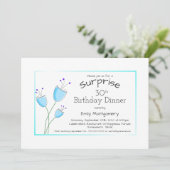 Whimsical Blue Flowers Surprise 30th Birthday Kaart (Staand voorkant)