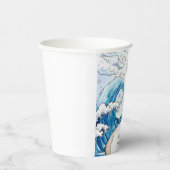 Whimsical Blue Fun Ocean Waves Verjaardag Papieren Bekers (Rechts)