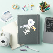 Whimsical Blue Gellow Flowers Sticker (iPad Cover)