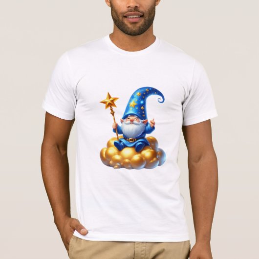 Whimsical Blue Gnome T-shirt (Voorkant)