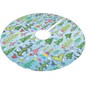 Whimsical Blue Green Snowflakes kerstbomen Kerstboom Rok (Gekanteld)