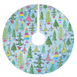 Whimsical Blue Green Snowflakes kerstbomen Kerstboom Rok