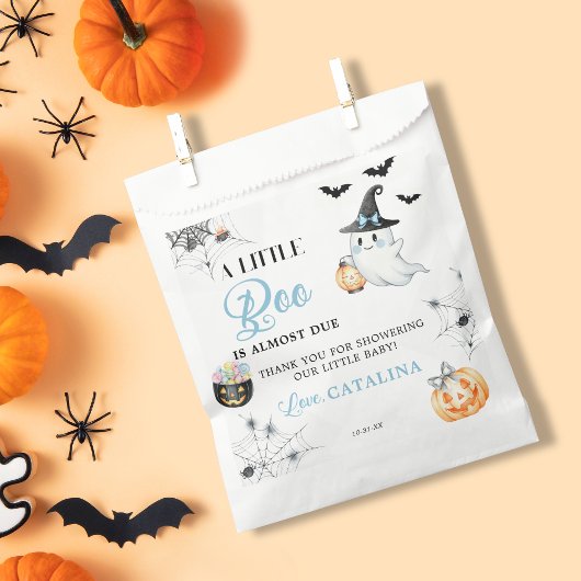 Whimsical Blue Halloween Ghost Baby shower Bedankzakje