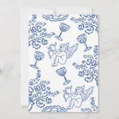 Whimsical Blue Hand getekend 30ste verjaardagsfees Kaart (Achterkant)