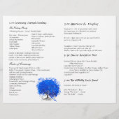 Whimsical Blue Heart Leaf Tree Wedding Programme (Achterkant)