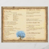 Whimsical Blue Heart Leaf Tree Wedding Programme (Achterkant)