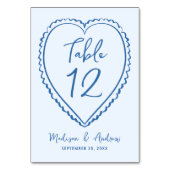 Whimsical Blue Heart Trouwdag Kaart (Voorkant)