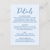Whimsical Blue Heart Wedding Details Informatiekaartje (Voorkant)