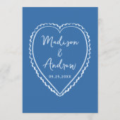 Whimsical Blue Heart Wedding Menu (Achterkant)