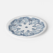 Whimsical Blue Hen Chicken, Nest Waterverf Delft Papieren Bordje (Gekanteld)