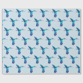 Whimsical Blue Hummingbird Cadeaupapier (Vlak)