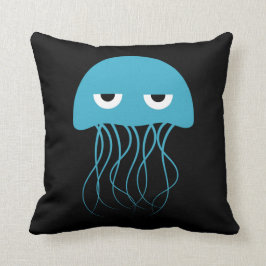 Whimsical Blue Jellyfish Cartoon Kussen