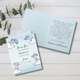 Whimsical Blue Match Made In Heaven Bridal Shower Bedankkaart