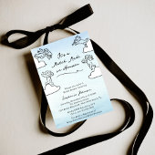 Whimsical Blue Match Made In Heaven Bridal Shower Kaart
