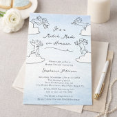 Whimsical Blue Match Made In Heaven Bridal Shower Kaart