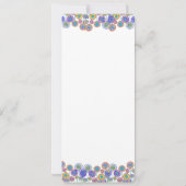 Whimsical Blue Moderne Bloemen Huwelijksuitnodigin Kaart (Achterkant)