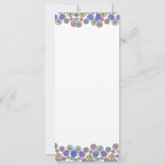 Whimsical Blue Moderne Bloemen Huwelijksuitnodigin Kaart (Achterkant)