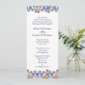 Whimsical Blue Moderne Bloemen Huwelijksuitnodigin Kaart (Staand voorkant)